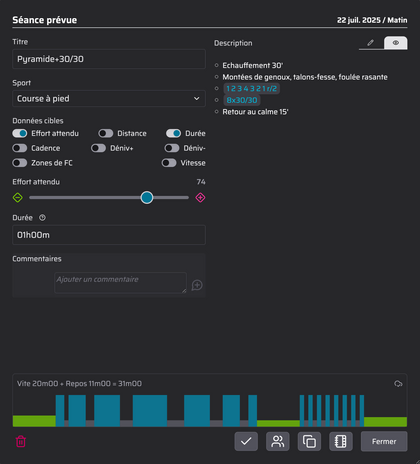 copie d'écran d'une séance guidée (visualisation)